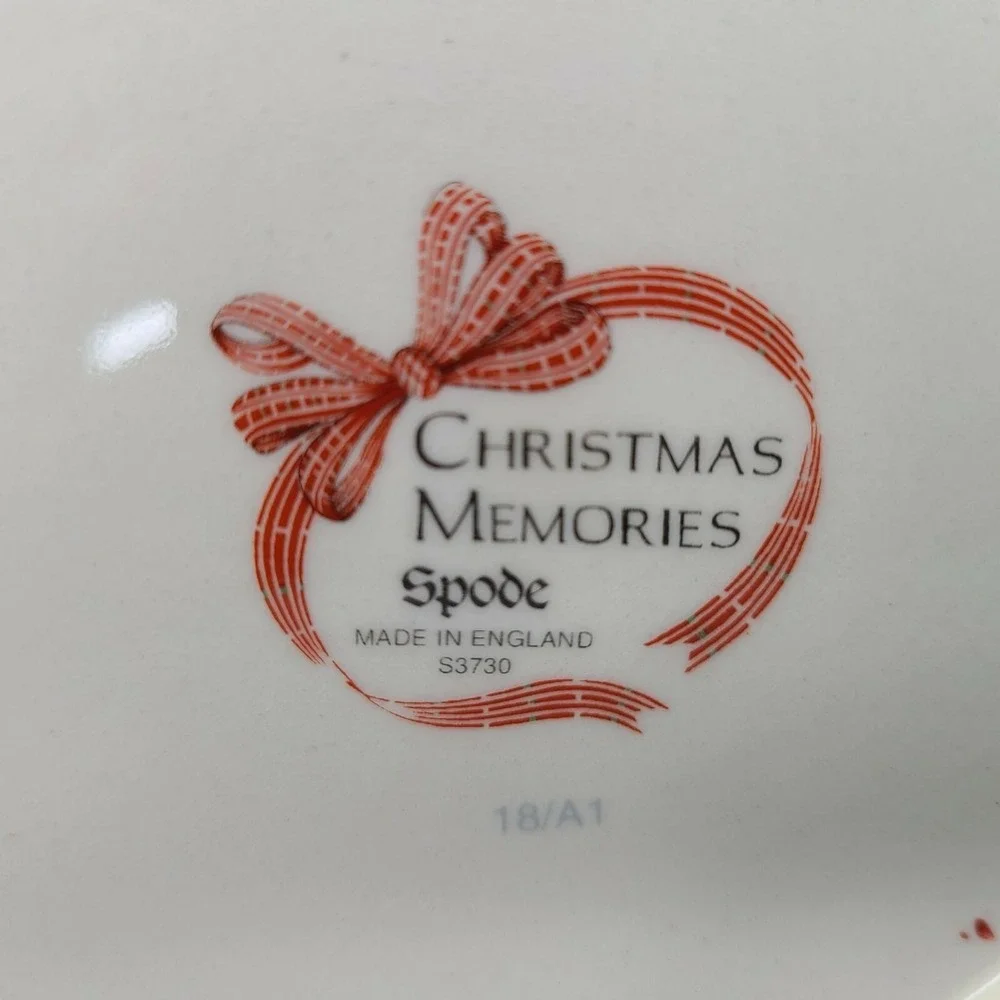 Spode Christmas Memories Creamer Sugar‎ Bowl With Lid Set England Discon Vintage